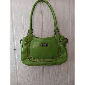 Rosetti Green Croc Embossed Purse Shoulder Bag Pockets Magnetic Closure NWOT